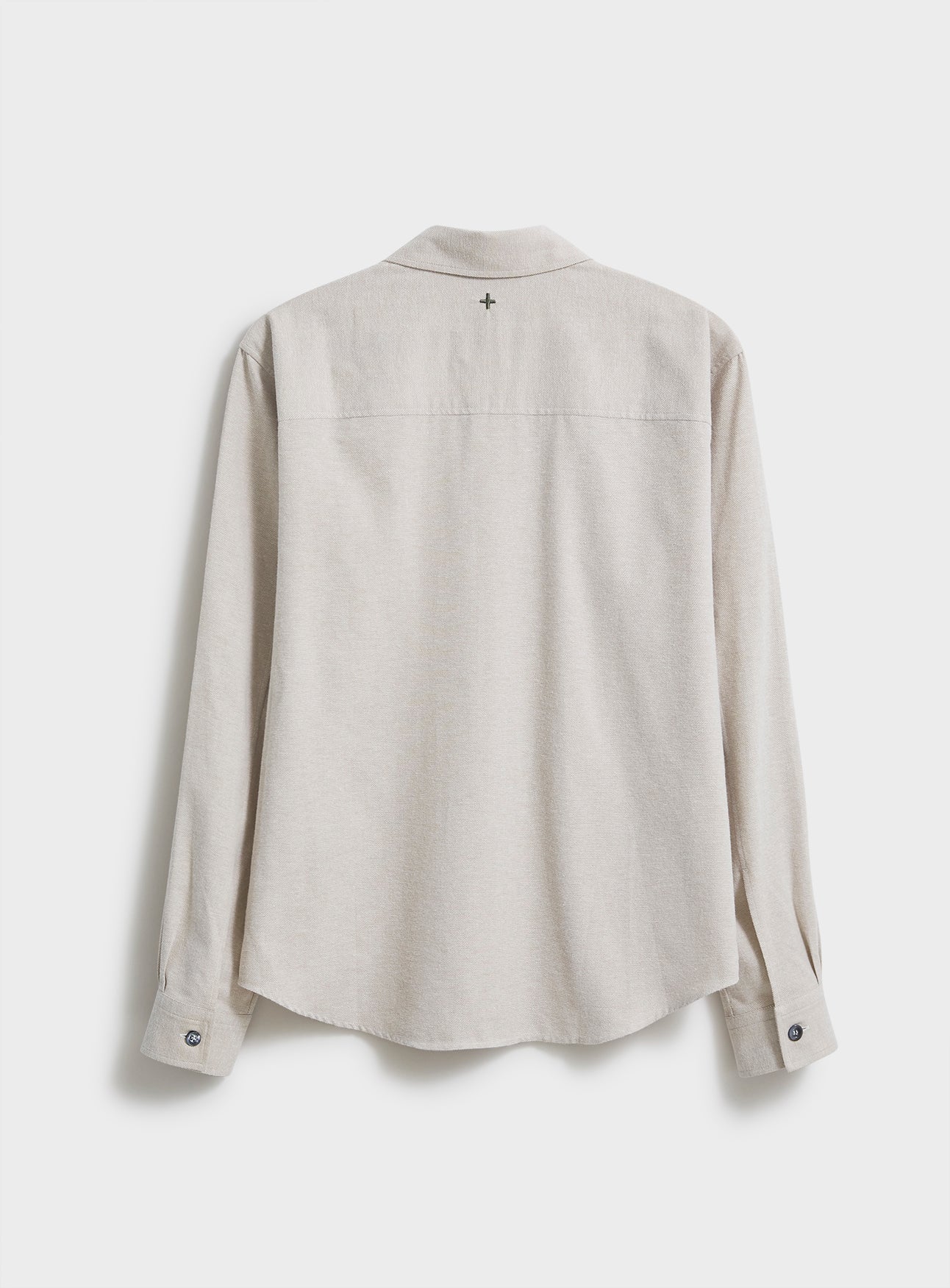 Chemise à double poche en flanelle italienne recyclée couleur avoine