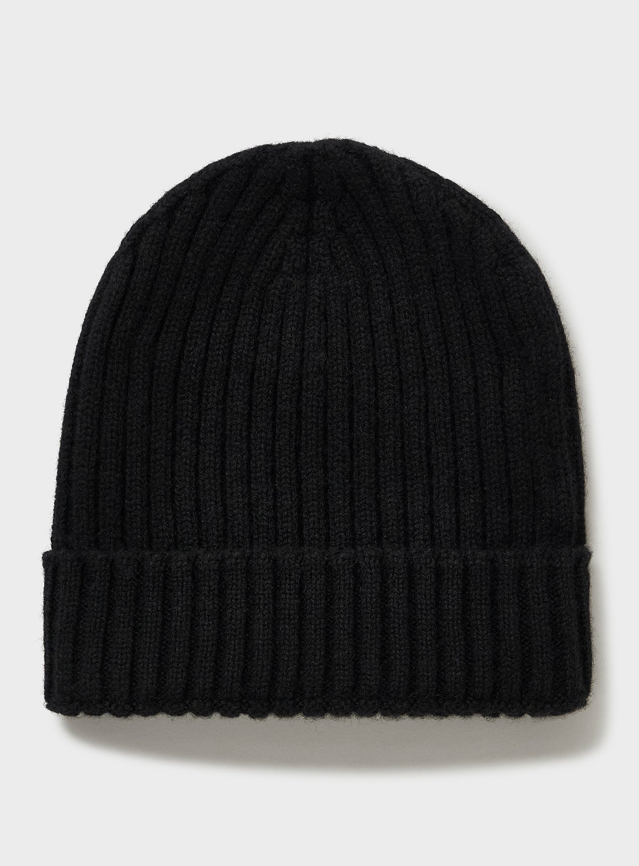 Bonnet noir côtelé en cachemire