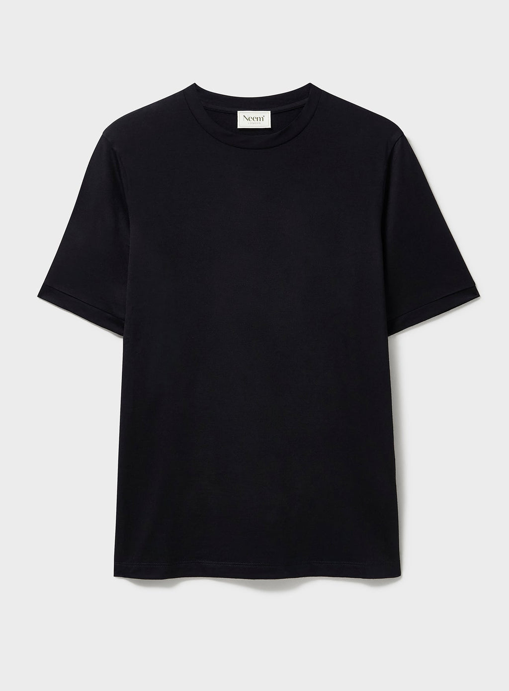 T-shirt noir en jersey stretch de laine mérinos