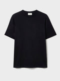 T-shirt noir en jersey stretch de laine mérinos