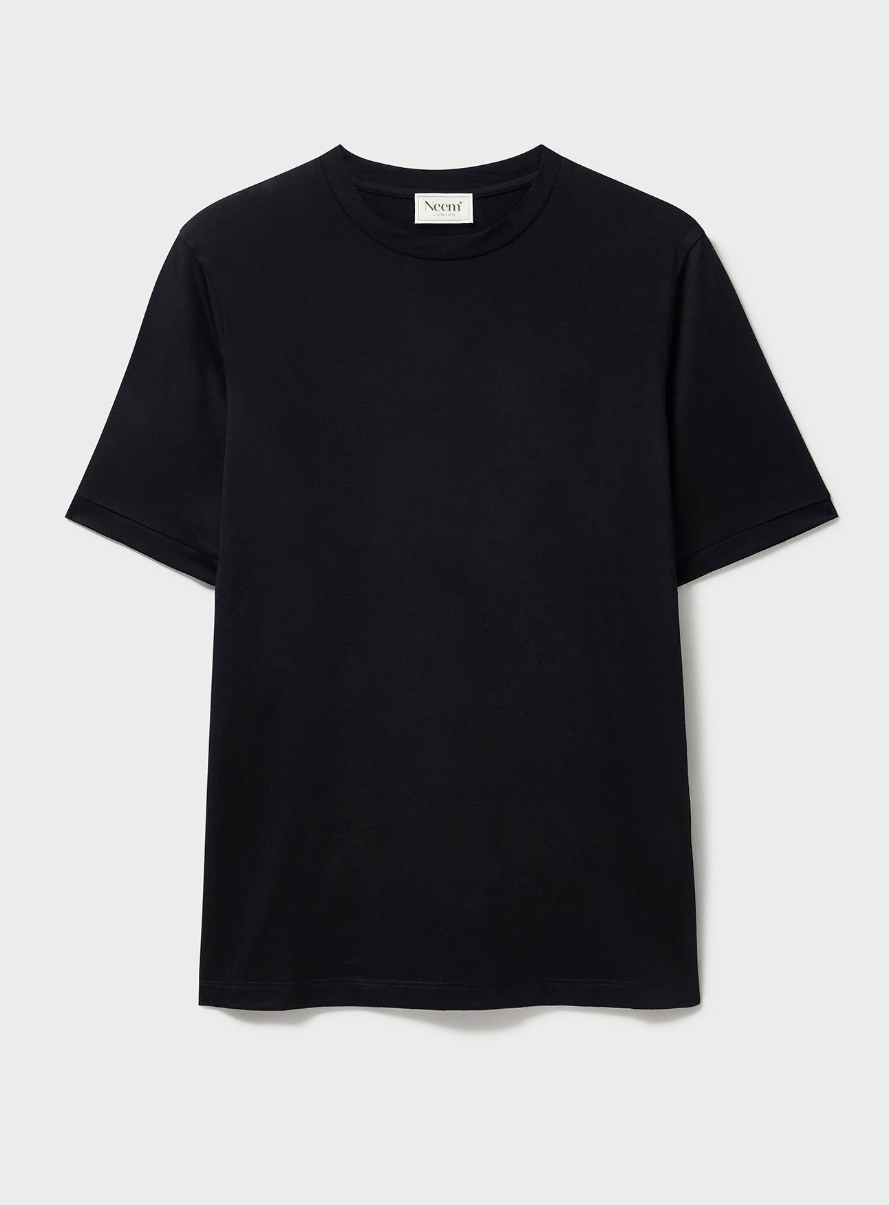 T-shirt noir en jersey stretch de laine mérinos