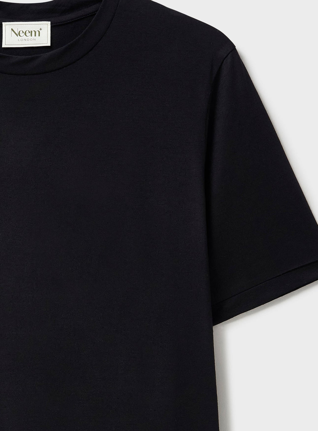 T-shirt noir en jersey stretch de laine mérinos