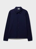 Surchemise en jersey de laine mérinos bleu acier