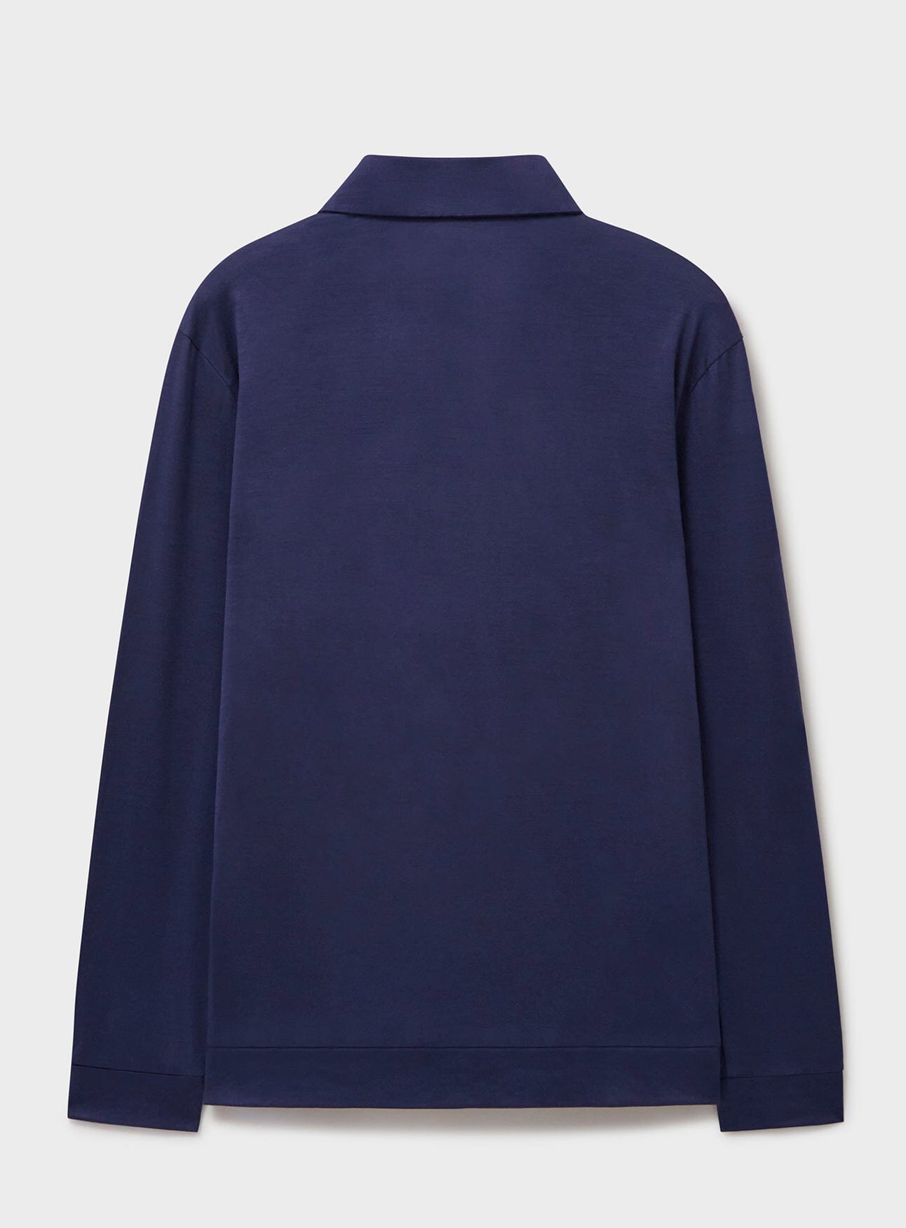 Polo extensible en laine mérinos bleu acier