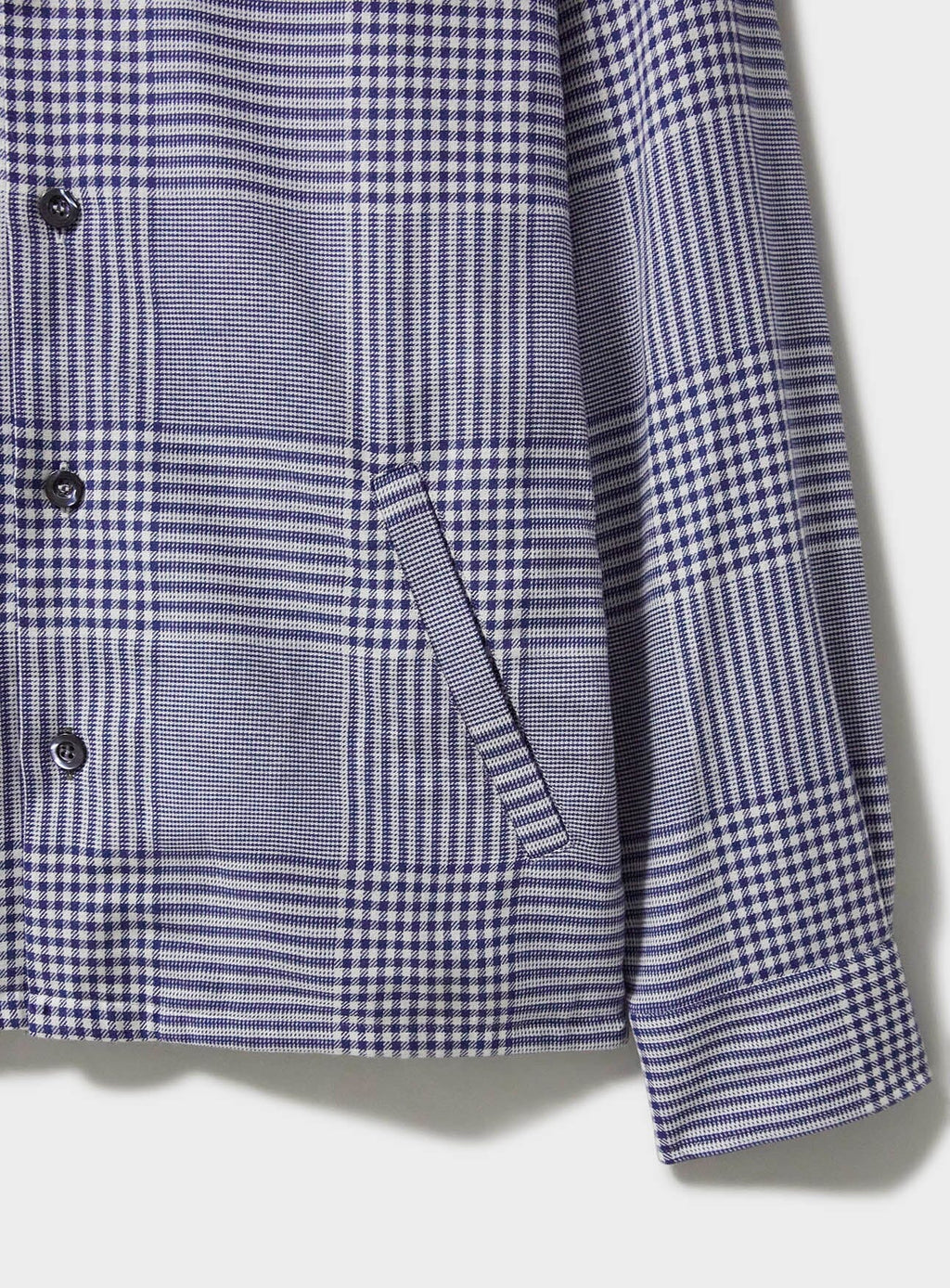 Surchemise Prince de Galles bleu marine 100 % coton recyclé