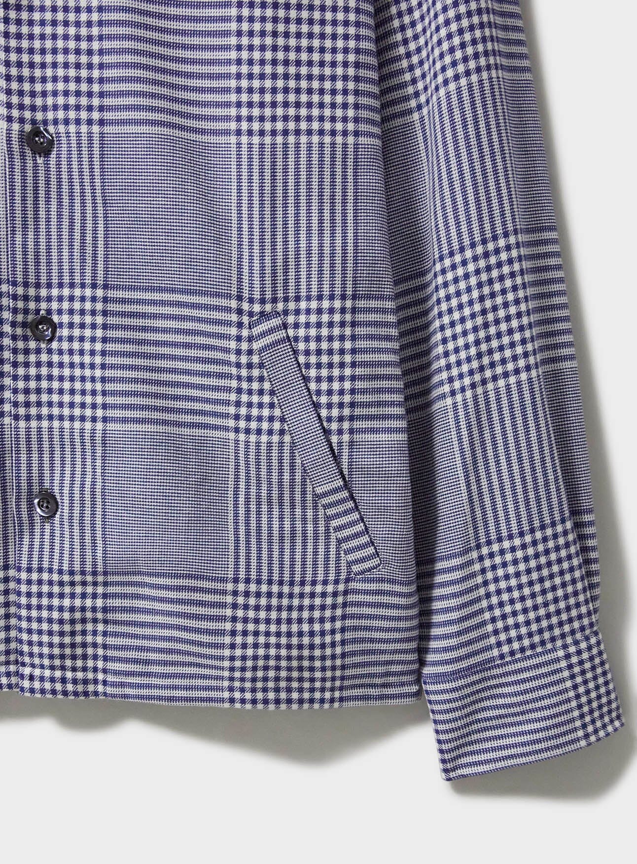 Surchemise Prince de Galles bleu marine 100 % coton recyclé