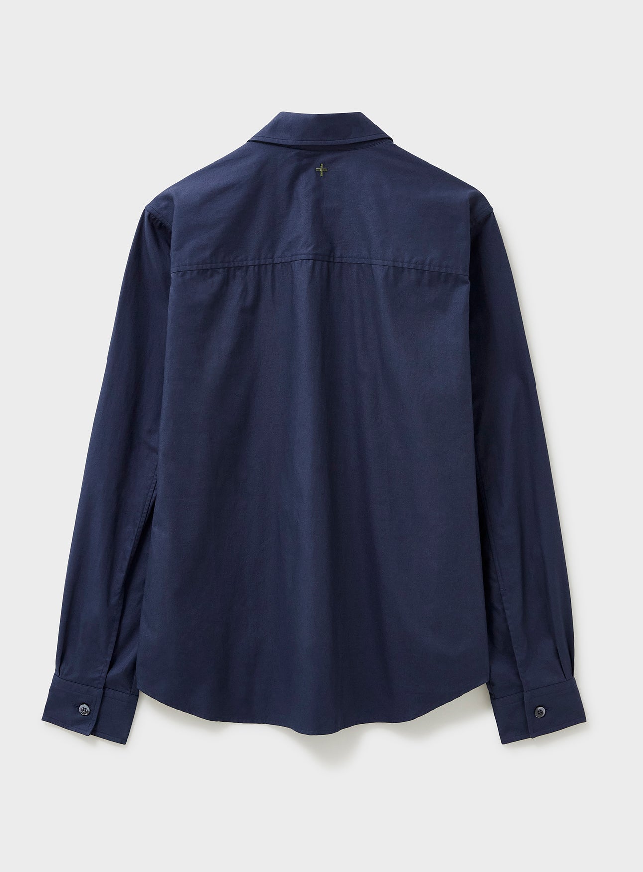 Chemise en coton régénératif double poche bleu marine