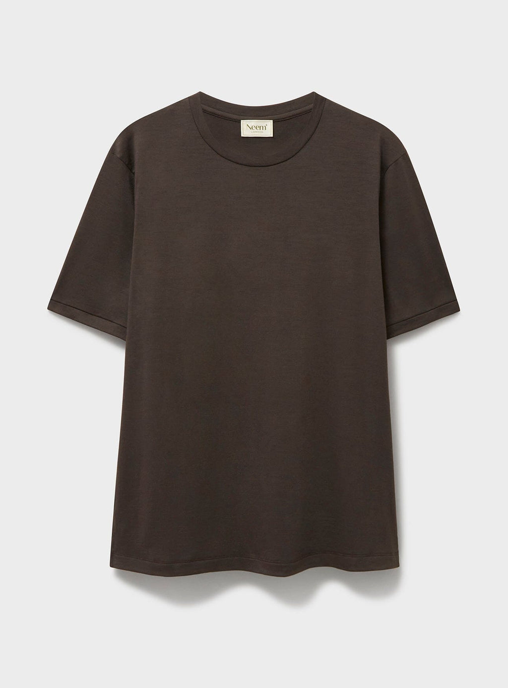T-shirt stretch en laine mérinos couleur chocolat