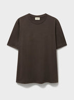 T-shirt stretch en laine mérinos couleur chocolat