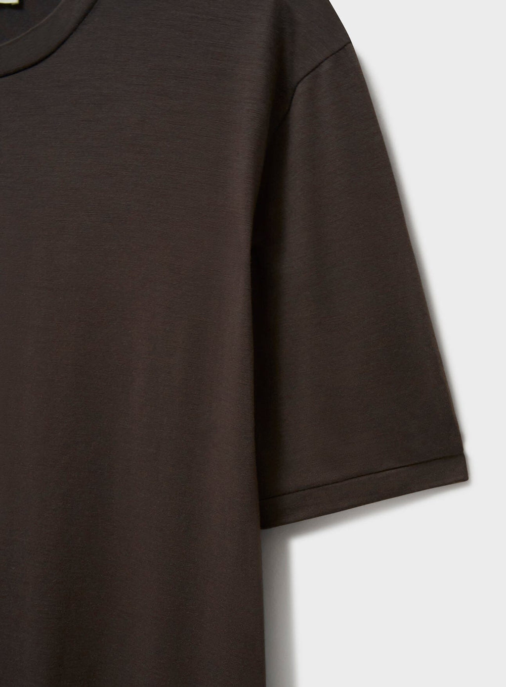 T-shirt stretch en laine mérinos couleur chocolat