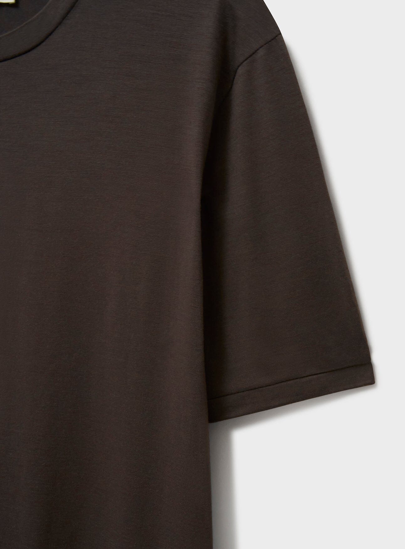 T-shirt stretch en laine mérinos couleur chocolat