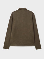 Gilet en jersey de laine mérinos à rayures couleur camel