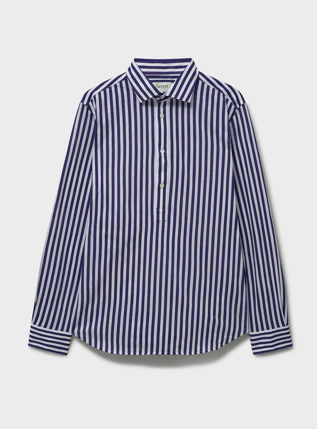 Chemise popover à rayures Navy City et col officier