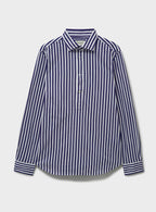 Chemise popover à rayures Navy City et col officier