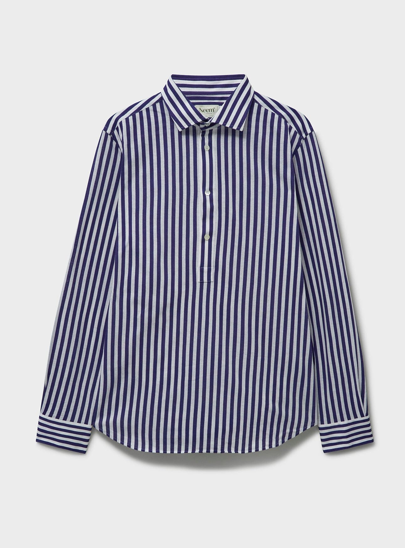 Chemise popover à rayures Navy City et col officier