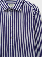 Chemise popover à rayures Navy City et col officier