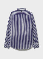 Chemise popover à rayures Navy City et col officier