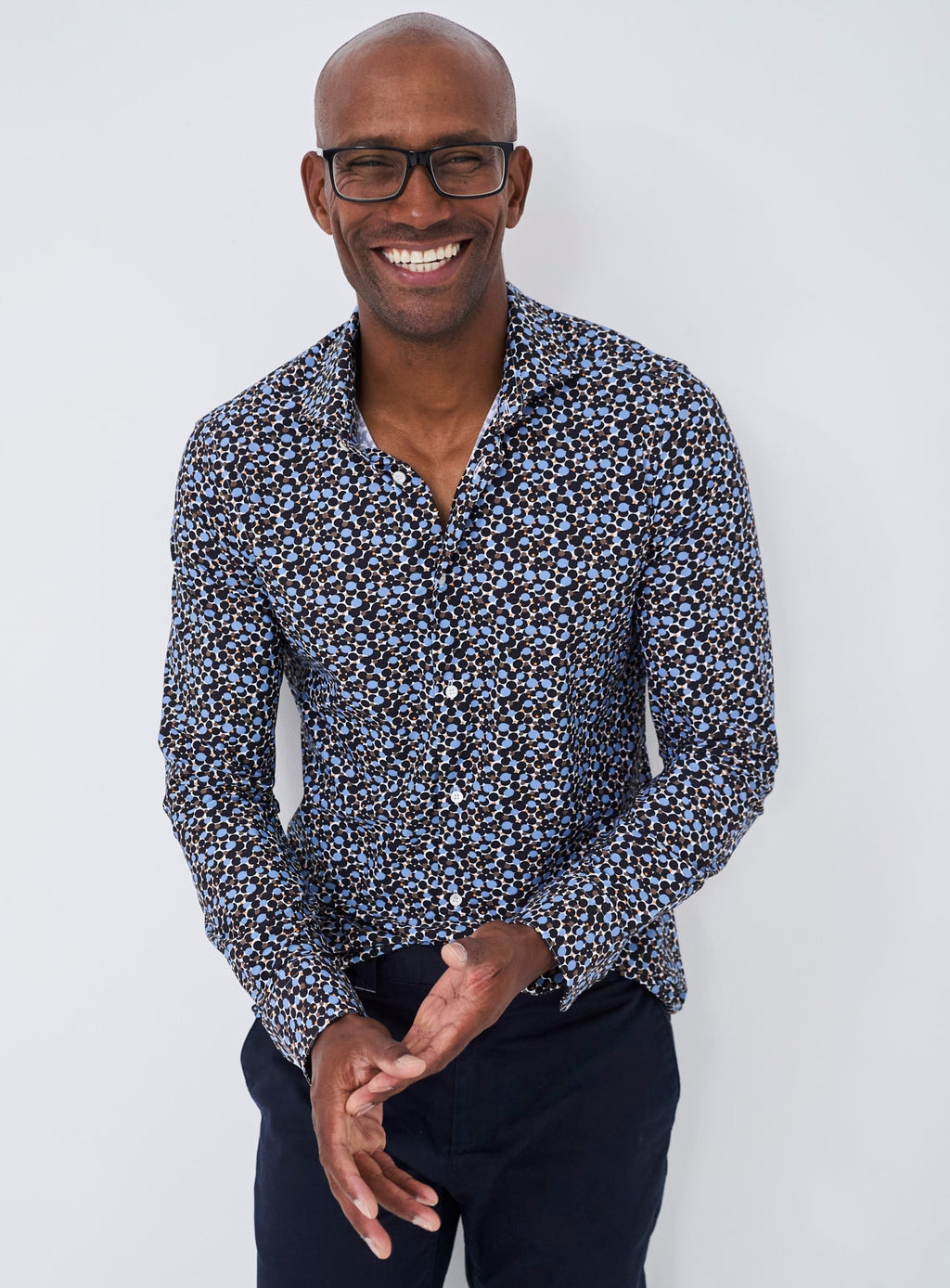 Chemise confort de fête à imprimés multiples recyclée