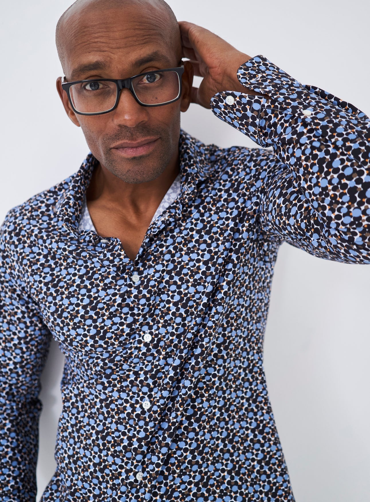 Chemise confort de fête à imprimés multiples recyclée