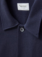 Surchemise en flanelle italienne recyclée bleu marine profond