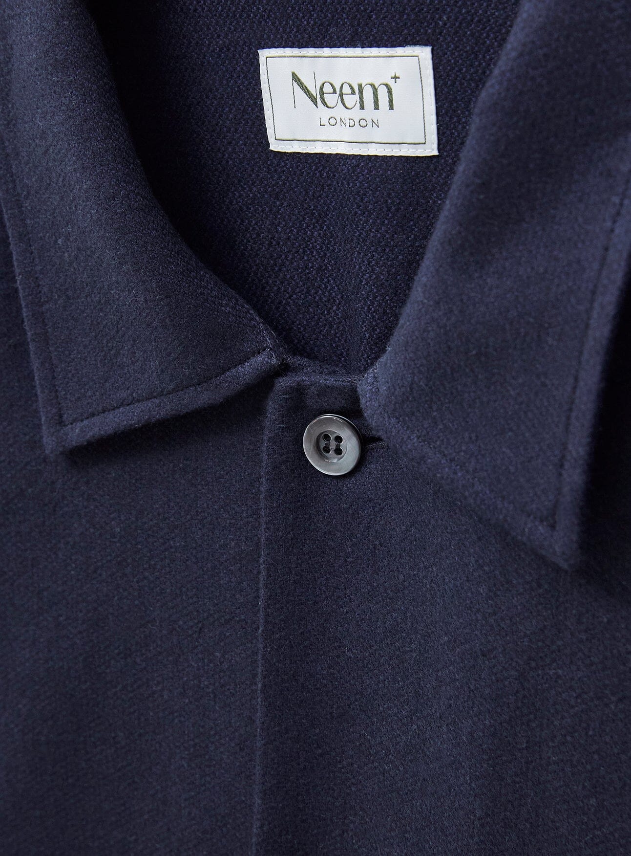 Surchemise en flanelle italienne recyclée bleu marine profond