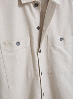 Chemise à double poche en flanelle italienne recyclée couleur avoine