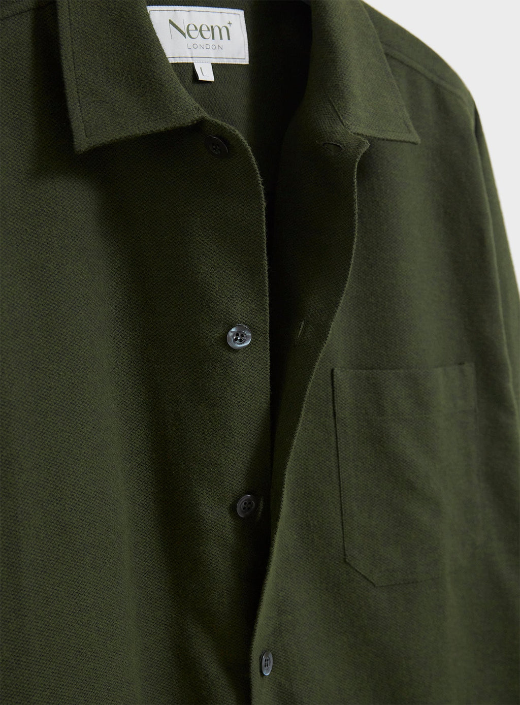 Surchemise en flanelle verte italienne recyclée