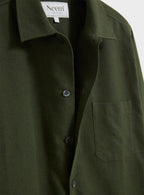 Surchemise en flanelle verte italienne recyclée
