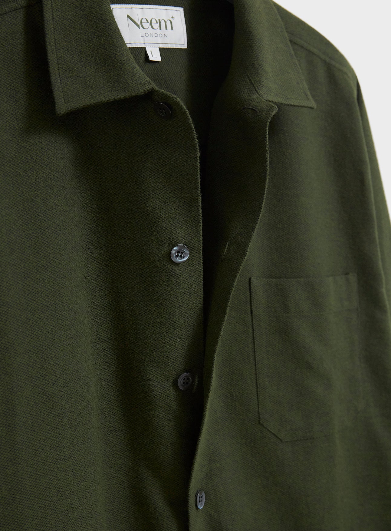 Surchemise en flanelle verte italienne recyclée