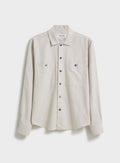 Chemise à double poche en flanelle italienne recyclée couleur avoine