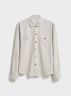 Chemise à double poche en flanelle italienne recyclée couleur avoine