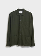 Surchemise en flanelle verte italienne recyclée