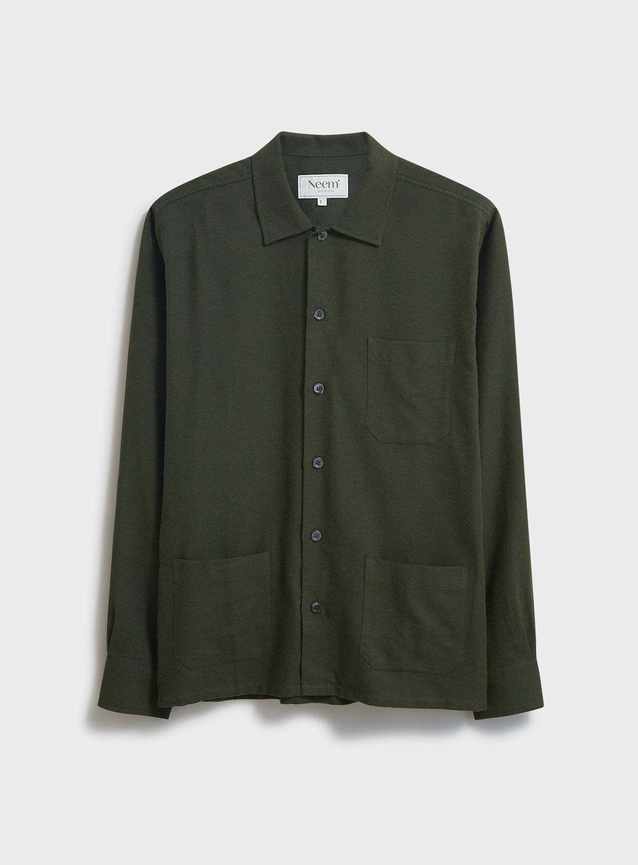 Surchemise en flanelle verte italienne recyclée