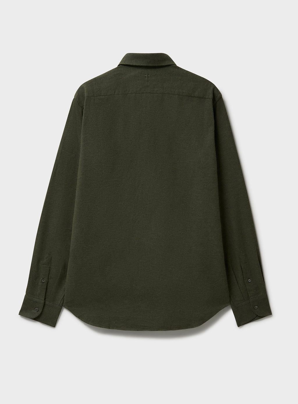 Chemise en flanelle italienne recyclée verte à col cassé