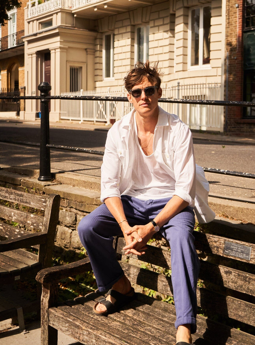 Chemise blanche italienne recyclée à double poche
