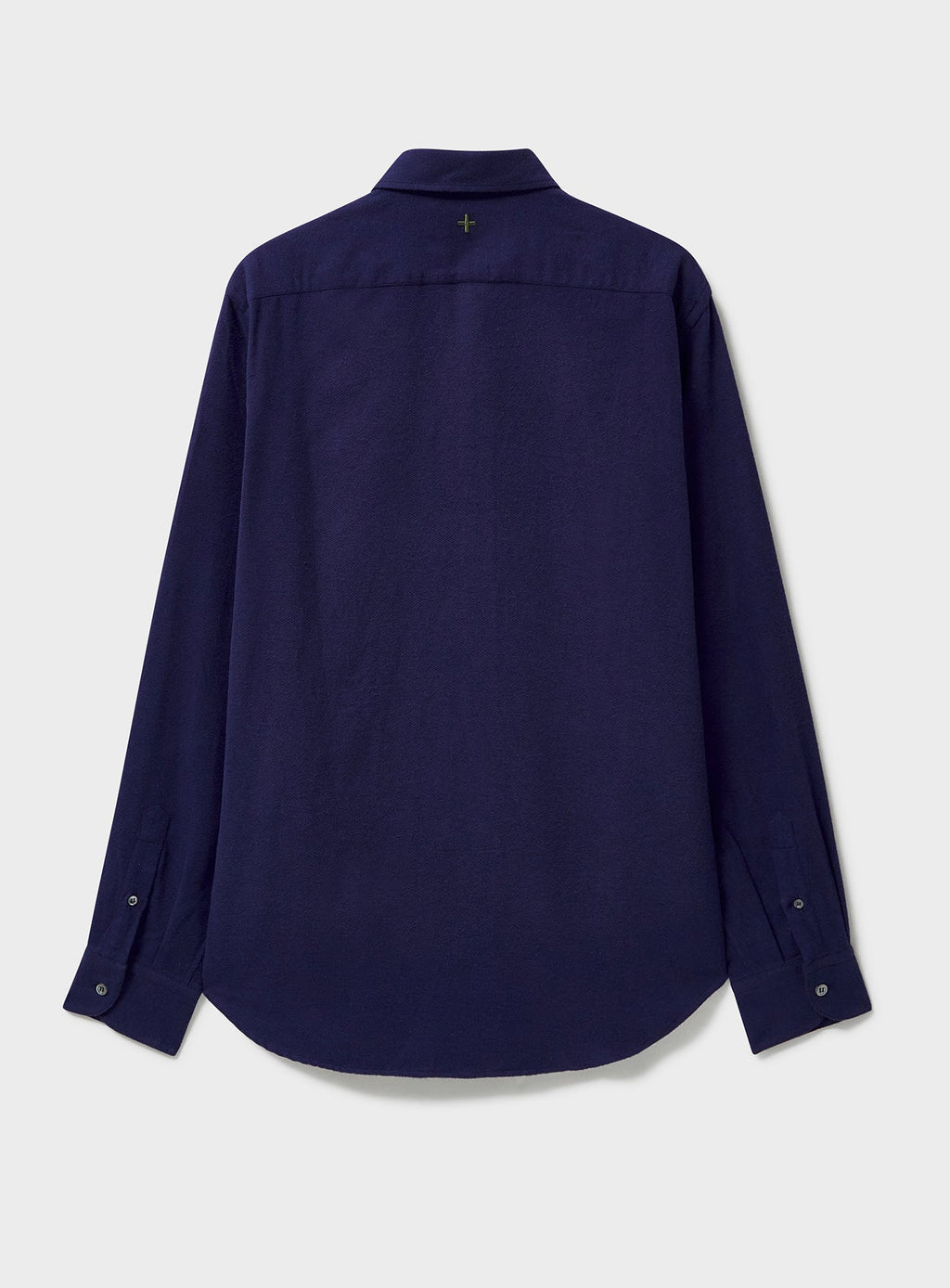 Chemise en flanelle italienne recyclée bleu marine à col cassé