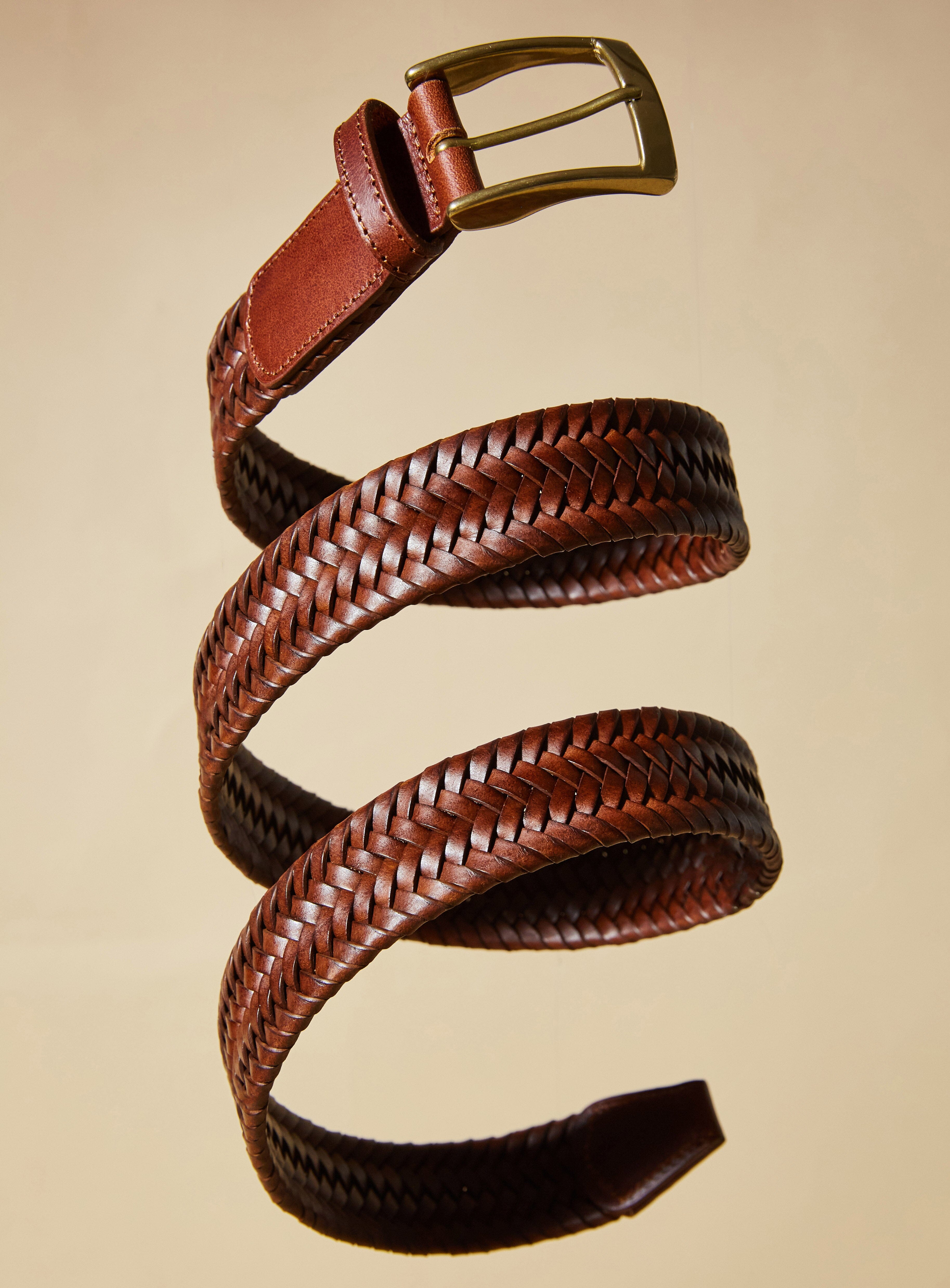 Ceinture tressée Hazel en cuir recyclé