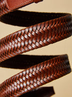 Ceinture tressée Hazel en cuir recyclé