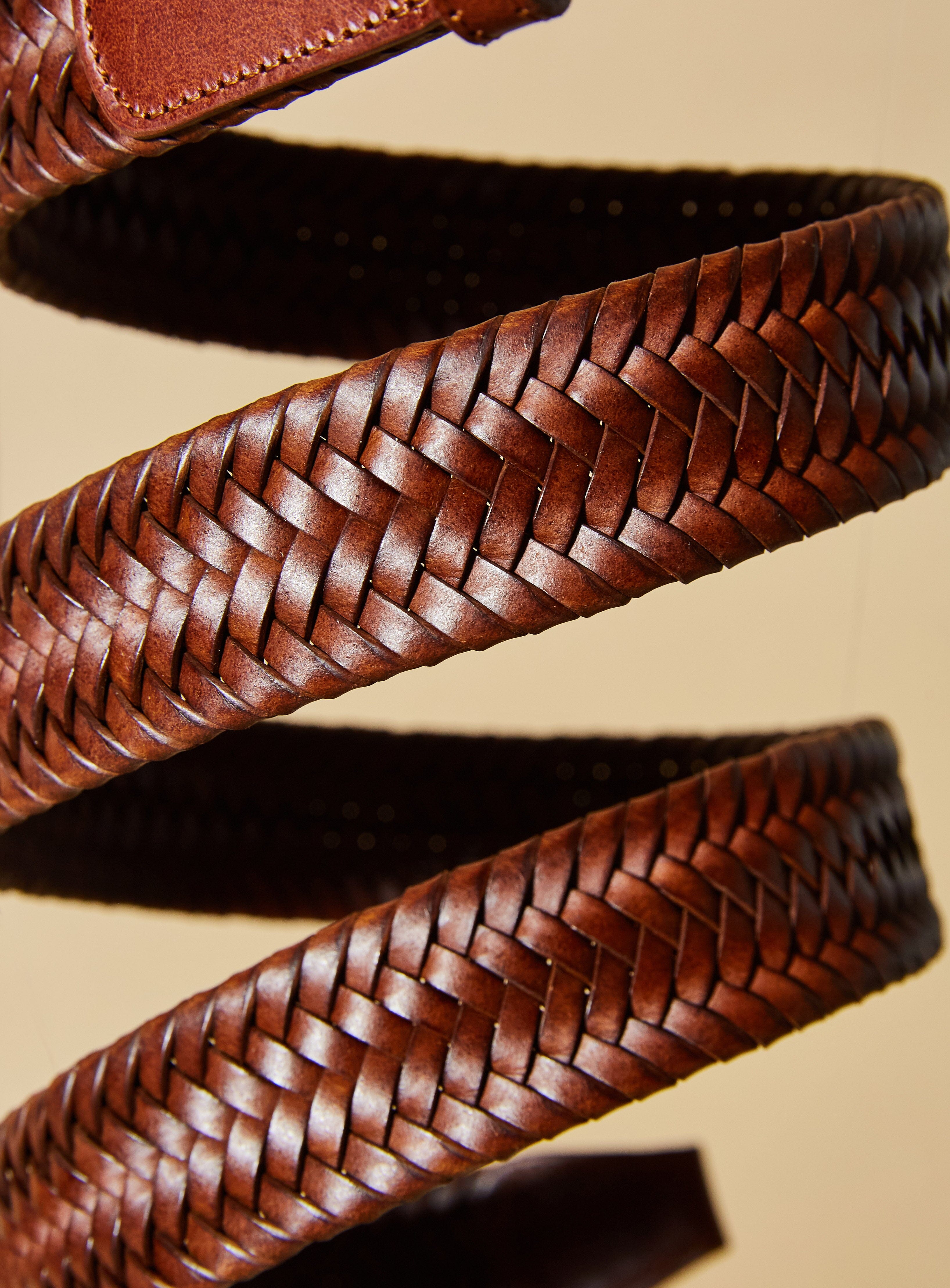 Ceinture tressée Hazel en cuir recyclé