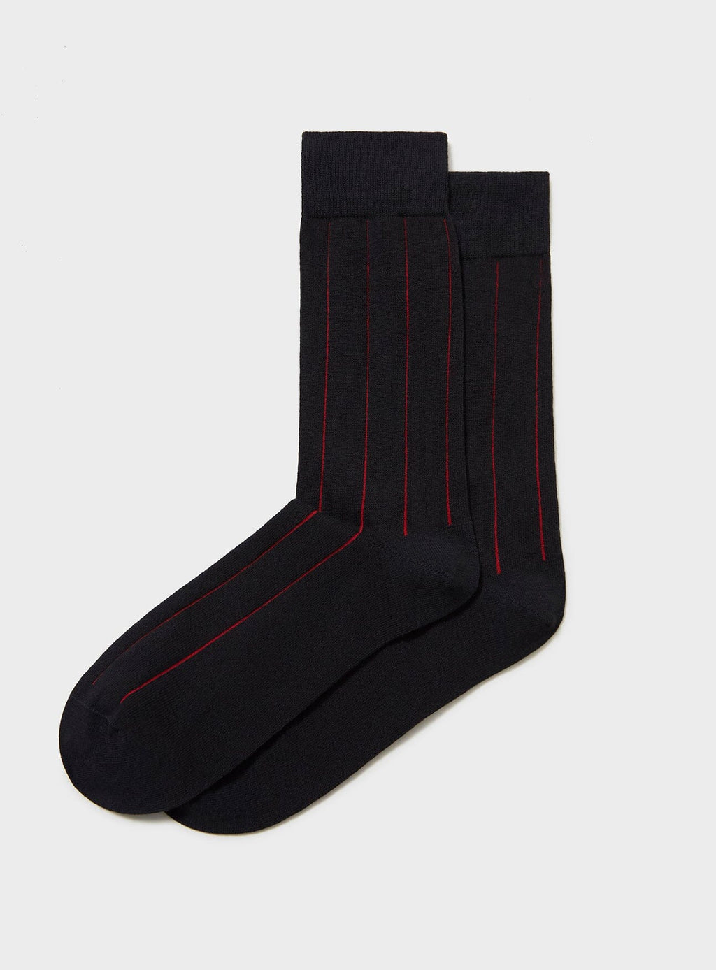 Chaussettes à rayures en coton recyclé noir et rouge
