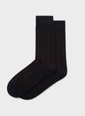 Chaussettes à rayures en coton recyclé noir et rouge