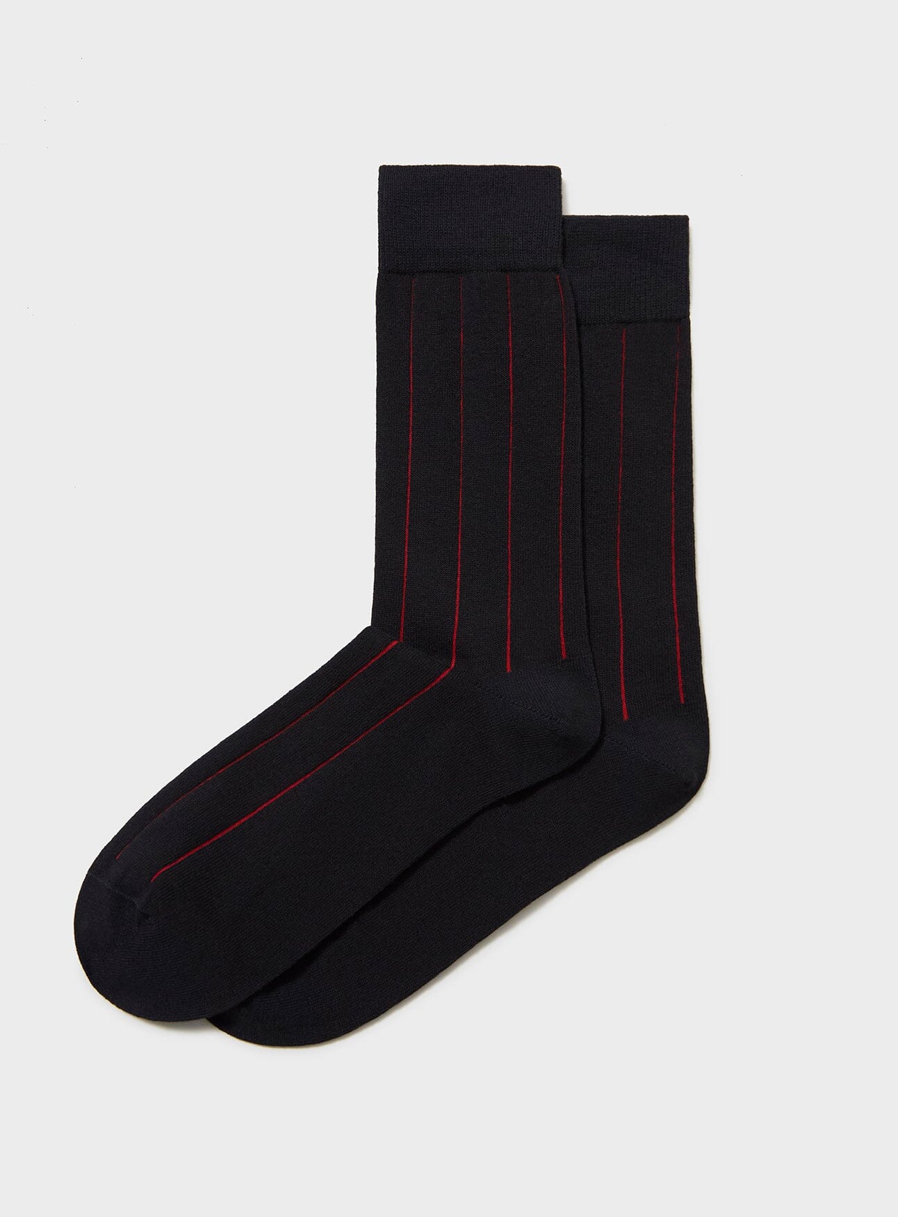 Chaussettes à rayures en coton recyclé noir et rouge