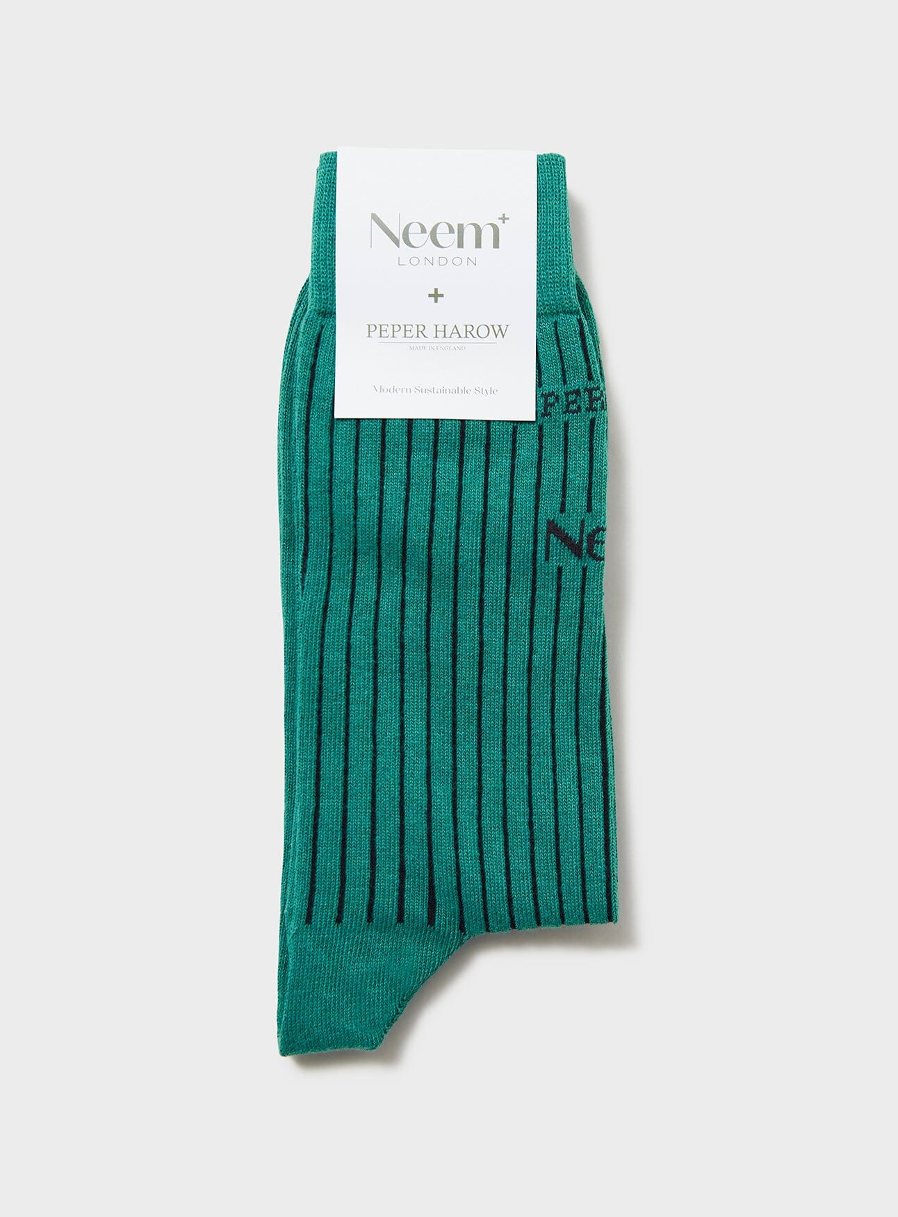 Chaussettes pour homme en coton côtelé britannique recyclé vert vif