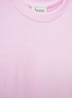 T-shirt en jersey de laine mérinos rose