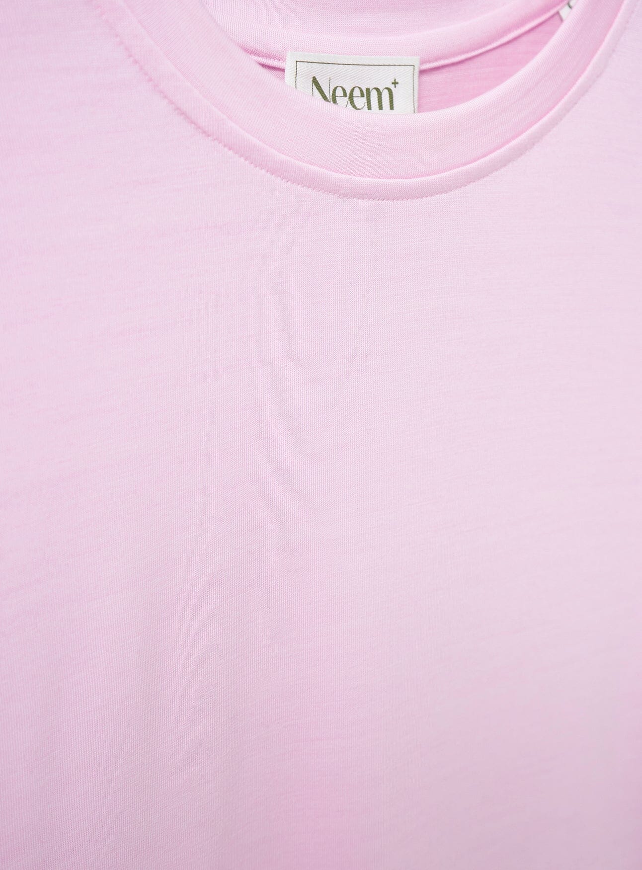 T-shirt en jersey de laine mérinos rose