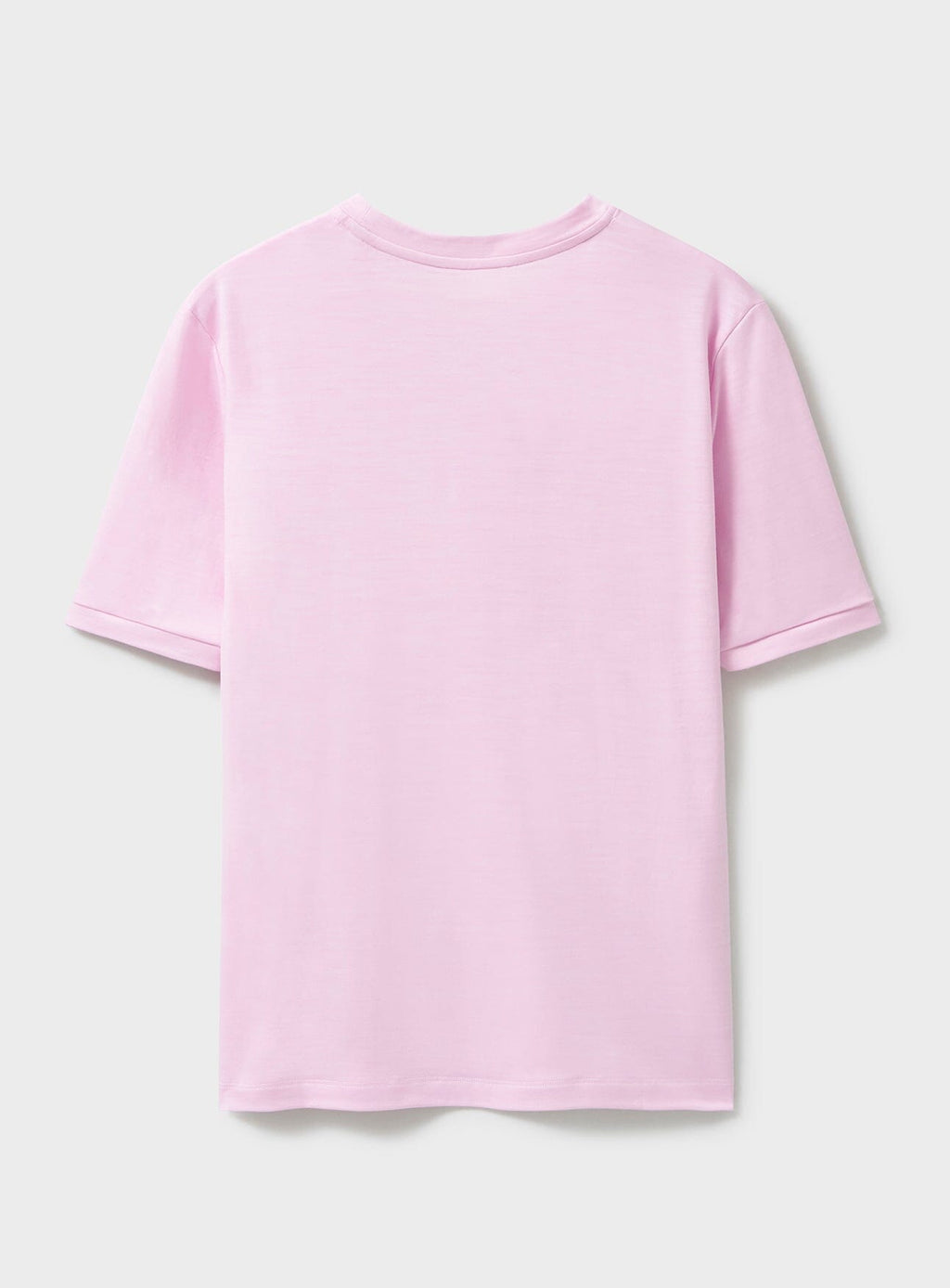 T-shirt en jersey de laine mérinos rose