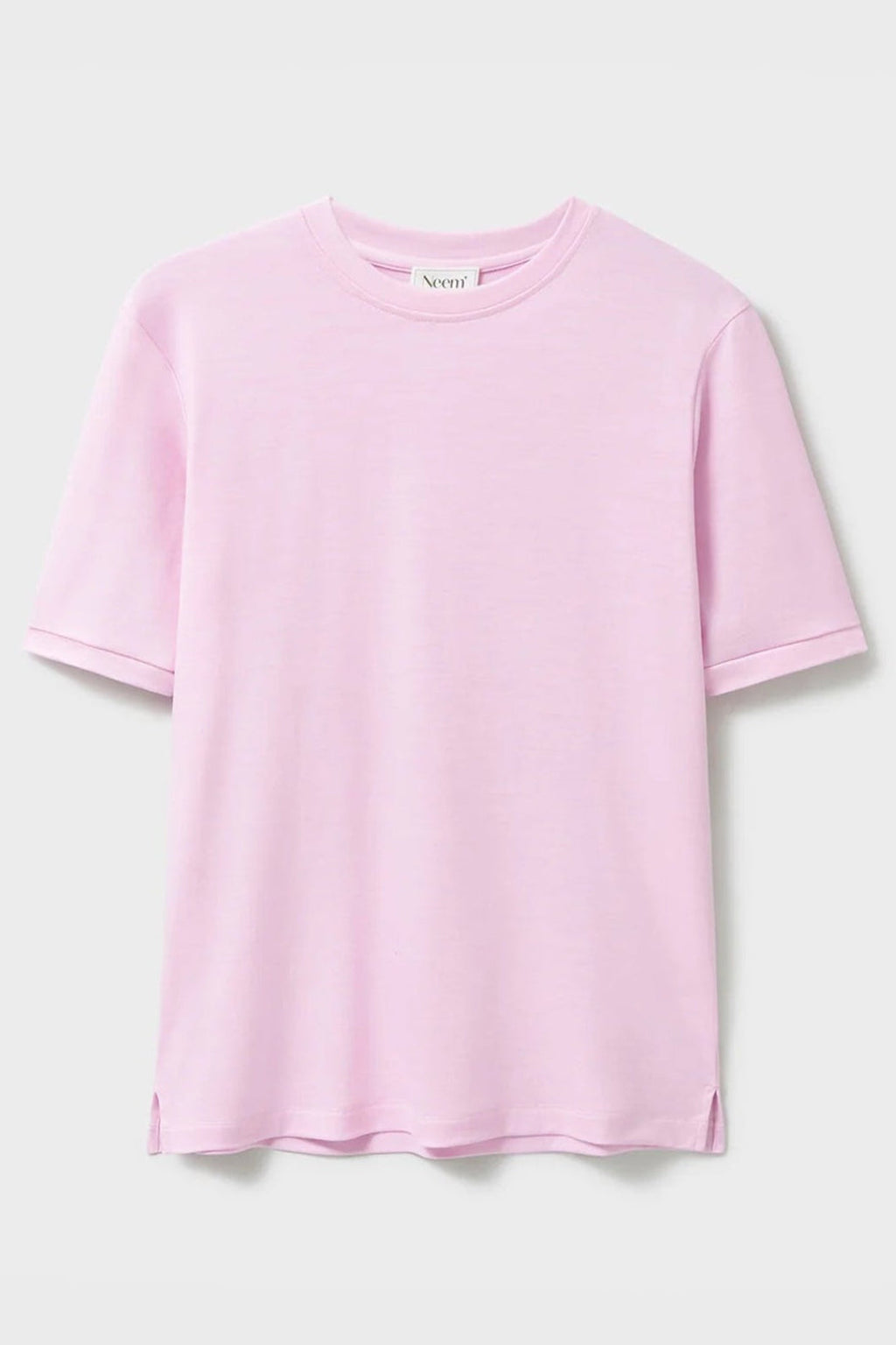 T-shirt en jersey de laine mérinos rose