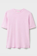 T-shirt en jersey de laine mérinos rose