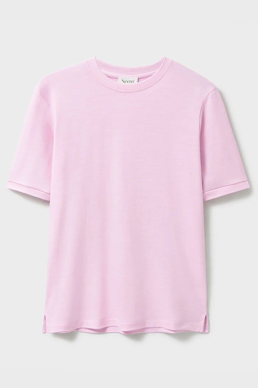 T-shirt en jersey de laine mérinos rose