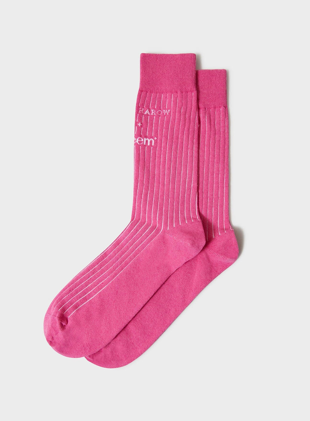 Chaussettes pour homme en coton côtelé recyclé rose vif